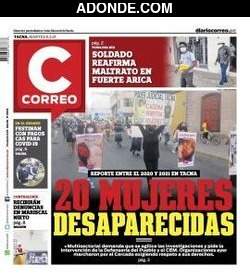 Portada de Diario Correo de Tacna